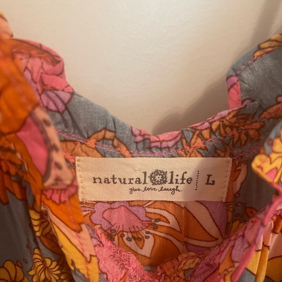 NATURAL LIFE Floral Jumpsuit - Pink, Orange, Gray - Picture 2 of 3